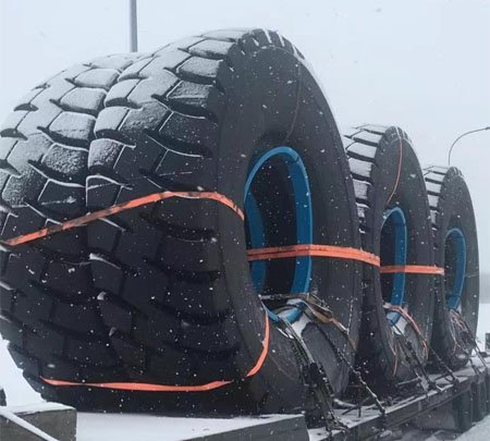 Tianli tires 40.00R57 were just delivered to the client in Canada